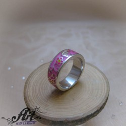 Сребърен пръстен с емайл R-1000